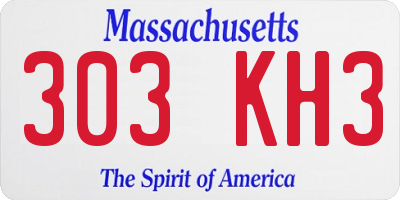 MA license plate 303KH3