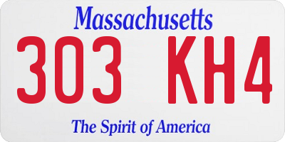 MA license plate 303KH4