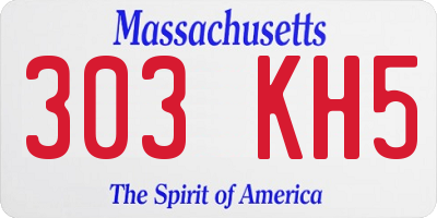 MA license plate 303KH5