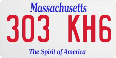 MA license plate 303KH6