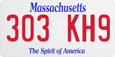 MA license plate 303KH9