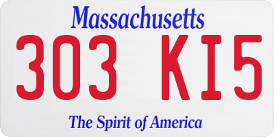 MA license plate 303KI5