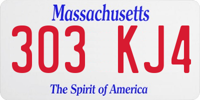 MA license plate 303KJ4