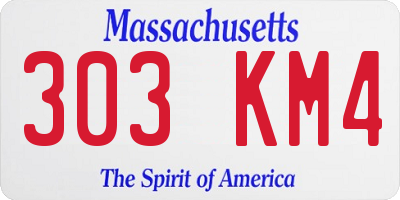 MA license plate 303KM4