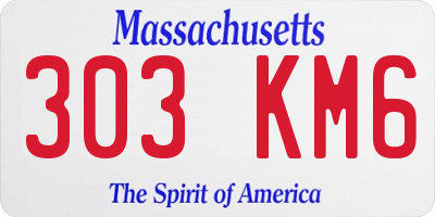 MA license plate 303KM6