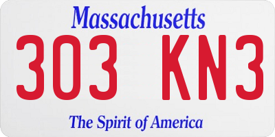 MA license plate 303KN3