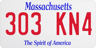 MA license plate 303KN4