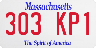 MA license plate 303KP1