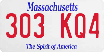 MA license plate 303KQ4