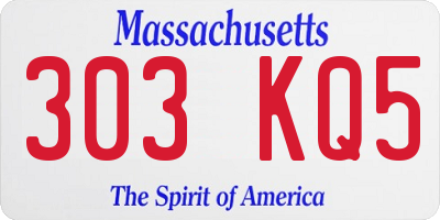 MA license plate 303KQ5