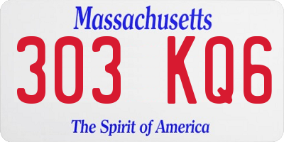 MA license plate 303KQ6