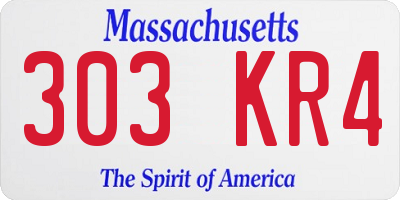 MA license plate 303KR4