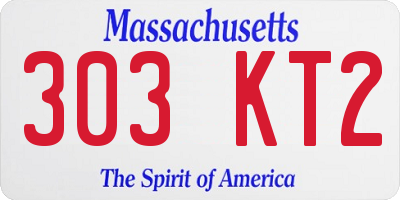 MA license plate 303KT2