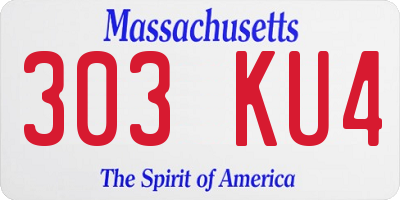 MA license plate 303KU4