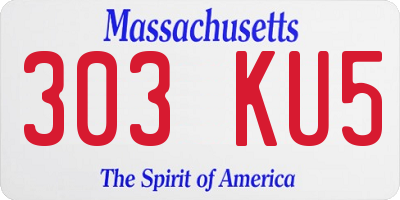MA license plate 303KU5