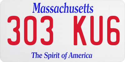 MA license plate 303KU6