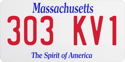 MA license plate 303KV1