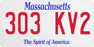 MA license plate 303KV2