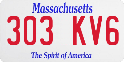 MA license plate 303KV6