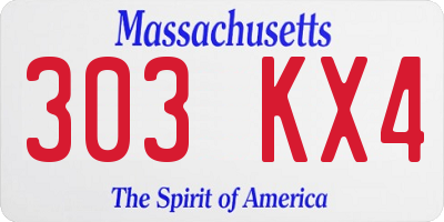 MA license plate 303KX4