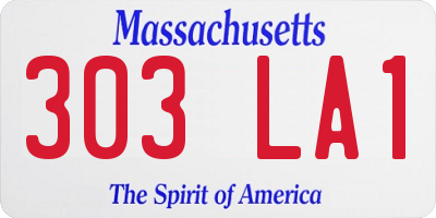 MA license plate 303LA1