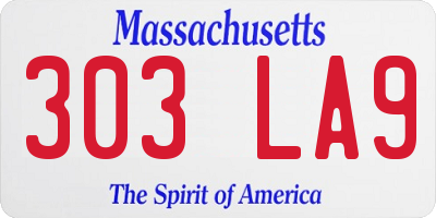MA license plate 303LA9