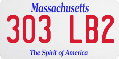 MA license plate 303LB2