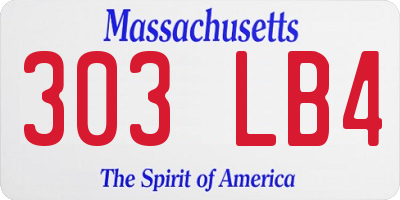 MA license plate 303LB4