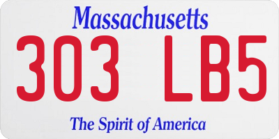 MA license plate 303LB5