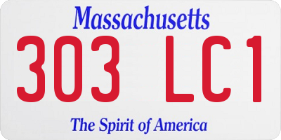 MA license plate 303LC1