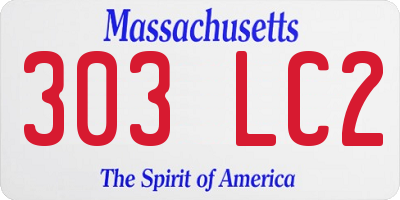 MA license plate 303LC2
