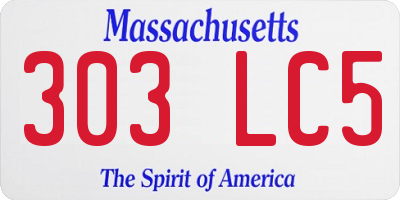 MA license plate 303LC5
