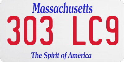 MA license plate 303LC9