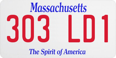 MA license plate 303LD1