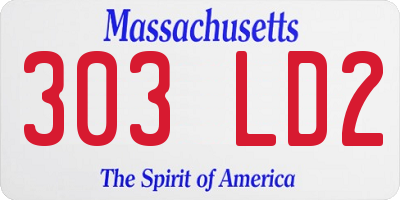 MA license plate 303LD2