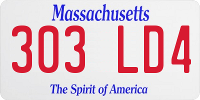 MA license plate 303LD4