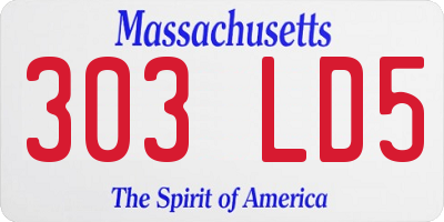 MA license plate 303LD5