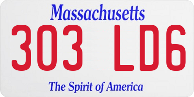 MA license plate 303LD6