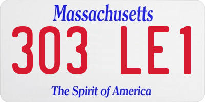 MA license plate 303LE1