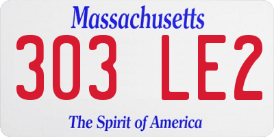 MA license plate 303LE2