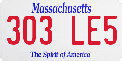 MA license plate 303LE5