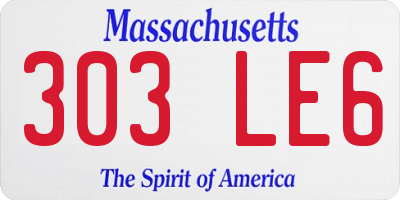 MA license plate 303LE6