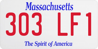MA license plate 303LF1