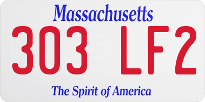 MA license plate 303LF2