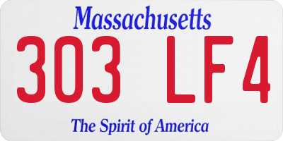 MA license plate 303LF4