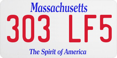 MA license plate 303LF5