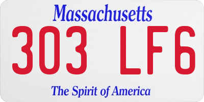 MA license plate 303LF6