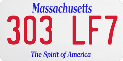 MA license plate 303LF7