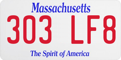 MA license plate 303LF8