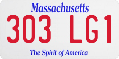 MA license plate 303LG1